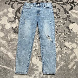 Rachel Roy Light Acid Wash High Waist Skinny Distressed Ripped Jeans